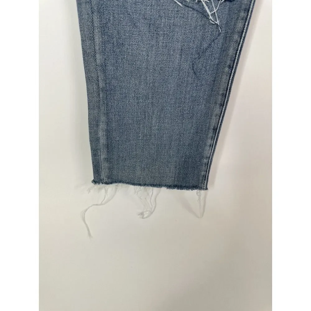 Lauren Ralph Lauren Jeans Women's 6 Patchwork Relaxed‎ Tapered Denim Estate Blue